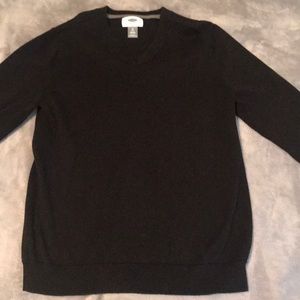 Black v-neck sweater